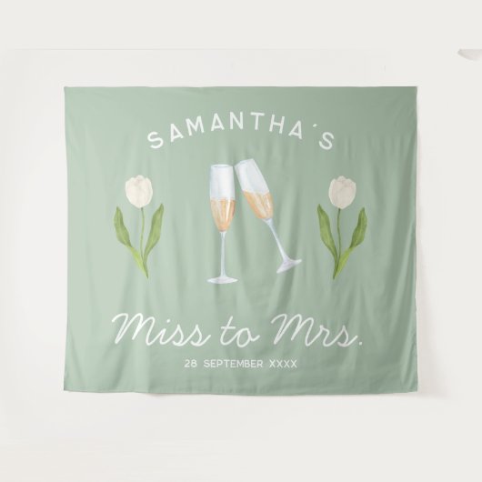 Champagner-Junggeselinnen-Abschied Frau Tulip Wandteppich (Vorderseite (Horizontal))