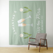 Champagner-Junggeselinnen-Abschied Frau Tulip Wandteppich (Beispiel)