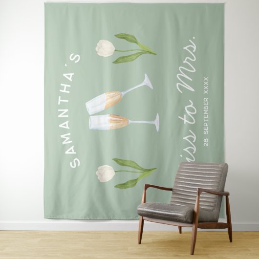 Champagner-Junggeselinnen-Abschied Frau Tulip Wandteppich (Beispiel)