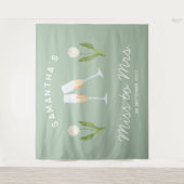 Champagner-Junggeselinnen-Abschied Frau Tulip Wandteppich (Vorderseite)