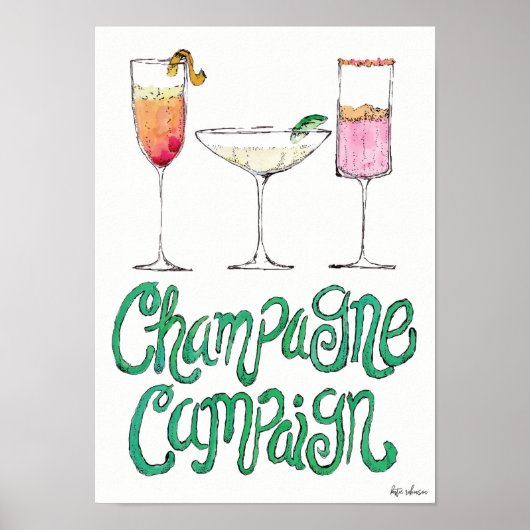 Champagner-Kampagne Print Poster (Vorne)
