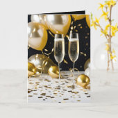 Champagner Karte (Gelbe Blume)