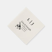 Champagner knallt & Prost Gläser Party Hochzeit Serviette (Ecke)