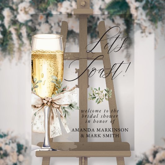 Champagner Lass uns auf den Winter-Brautabschied a Acrylschild