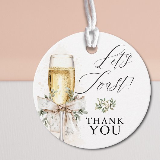 Champagner Lasst uns auf den Winter anstoßen Neutr Geschenkanhänger