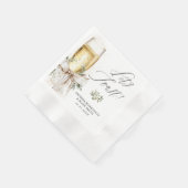 Champagner Let's Toast Winter Hochzeit Serviette (Ecke)