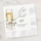 Champagner Let's Toast Winter Hochzeit Serviette