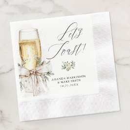 Champagner Let's Toast Winter Hochzeit Serviette