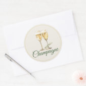 Champagner Mimosa Bar Flaschenaufkleber Runder Aufkleber (Umschlag)