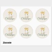 Champagner Mimosa Bar Flaschenaufkleber Runder Aufkleber (Blatt)