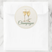 Champagner Mimosa Bar Flaschenaufkleber Runder Aufkleber (Tasche)
