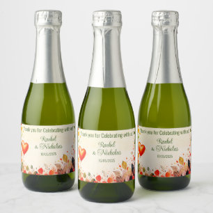 Champagner-Miniflaschen sind personalisiert Schaumweinetikett