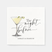 Champagner Minimalskript Die Nacht vor Napkins Serviette (Vorderseite)