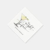 Champagner Minimalskript Die Nacht vor Napkins Serviette (Ecke)