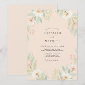 Champagner-Mintblatt-Hochzeit Einladung (Vorne/Hinten)