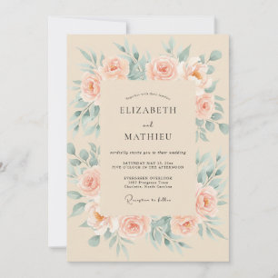 Champagner-Mintblatt-Hochzeit Einladung
