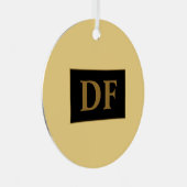 Champagner mit Gold-Initialen Ornament Aus Metall (Vorderseite Rechts)