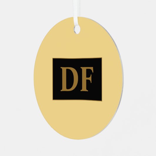 Champagner mit Gold-Initialen Ornament Aus Metall (Vorderseite links)