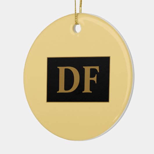 Champagner mit Golden Initials Keramik Ornament (Links)