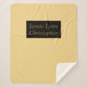 Champagner mit Goldpaarnamen Sherpadecke (Vorderseite)