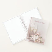 Champagner mit Kuchen und Rose Notizbuch (Innenseite)