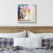 Champagner mit rosa Bows Einmaliges Brautparty Leinwanddruck (Insitu (Schlafzimmer))