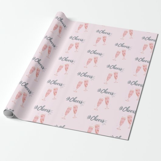 Champagner mit rosa Goldcreme Geschenkpapier (Ungerollt)