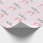 Champagner mit rosa Goldcreme Geschenkpapier (Ecke)