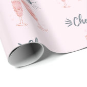 Champagner mit rosa Goldcreme Geschenkpapier (Rolleneckpunkt)