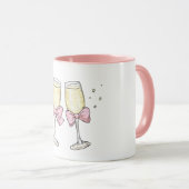 Champagner mit Schleifen Prost Tasse (VorderseiteRechts)