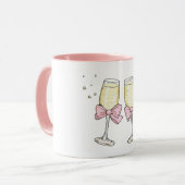 Champagner mit Schleifen Prost Tasse (Vorderseite Links)