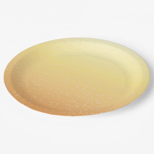 Champagner mit Tiny Bubbles Pappteller (Schrägansicht)