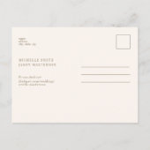 Champagner Moderne Cream Wedding Save the Date Postkarte (Rückseite)