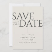 Champagner Moderner Minimalistisch Save The Date (Vorderseite)