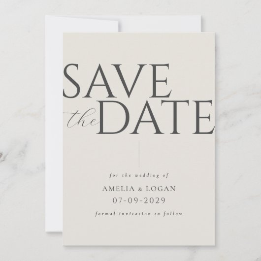 Champagner Moderner Minimalistisch Save The Date (Vorderseite)