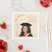 Champagner modernes Foto Abschlussfeier Serviette (Beispiel)