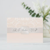 Champagner Monogram Damask UAWG Repitation RSVP Karte (Stehend Vorderseite)