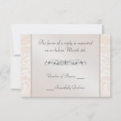 Champagner Monogram Damask UAWG Repitation RSVP Karte (Rückseite)