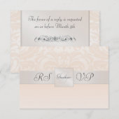 Champagner Monogram Damask UAWG Repitation RSVP Karte (Vorne/Hinten)