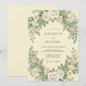 Champagner-Moos-Farn-Hochzeit Einladung (Vorne/Hinten)