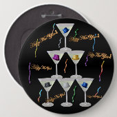 Champagner-Neujahrsfest - Button (Vorne & Hinten)