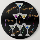 Champagner-Neujahrsfest - Button (Vorderseite)