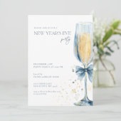 Champagner-Neujahrsfest-Party Einladung (Stehend Vorderseite)