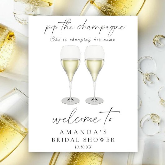Champagner öffnen Junggesellinnen-Abschiedsparty Poster