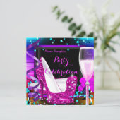 Champagner-Party bei jeder Gelegenheit Einladung (Stehend Vorderseite)