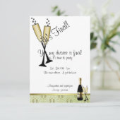 Champagner-Party Einladung (Stehend Vorderseite)