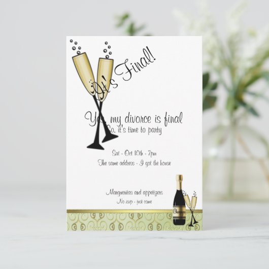 Champagner-Party Einladung (Stehend Vorderseite)