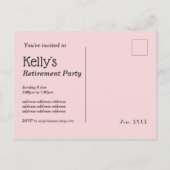 Champagner-Party Einladungspostkarte (Rückseite)