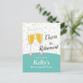 Champagner-Party Einladungspostkarte (Stehend Vorderseite)