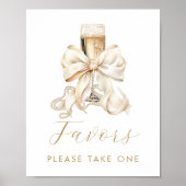 Champagner & Perlen Brautparty Geschenk Schild (Vorne)